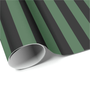 Hunter Green and Black Stripe Wrapping Paper