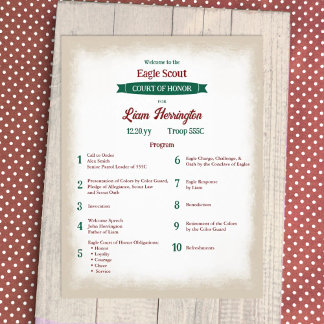 Hunter Green and Burgundy Scout Program Flyer
