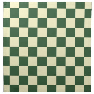 Hunter Green and Cream Checkerboard Cloth Napkin