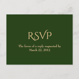 Hunter Green and Gold Menu RSVP