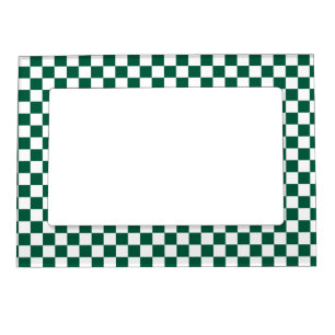 Hunter Green and White Checkered Magnetic Frame