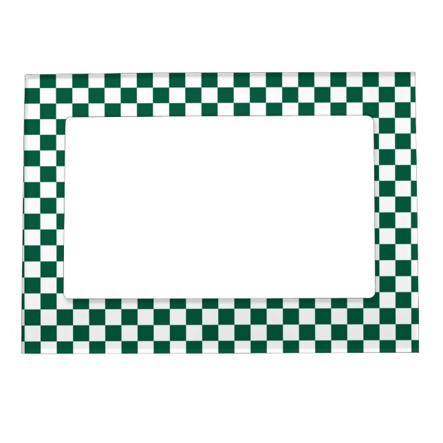 Hunter Green and White Checkered Magnetic Frame (Front)