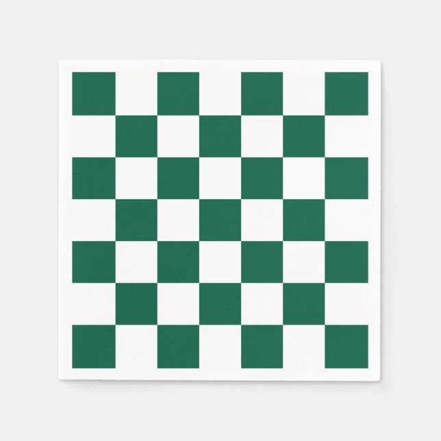 Hunter Green and White Checkered Napkins (Front)