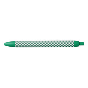 Hunter Green and White Checkered Pen