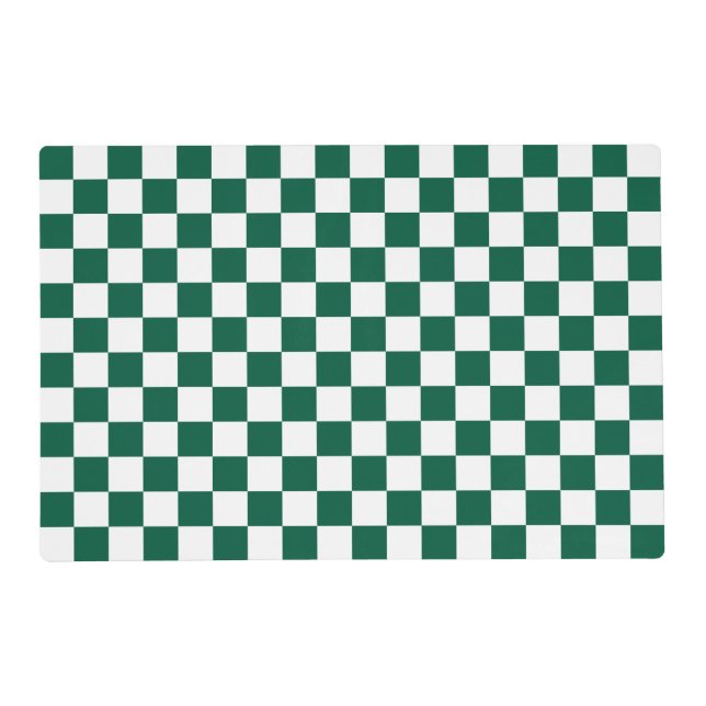 Hunter Green and White Checkered Placemat (Front)