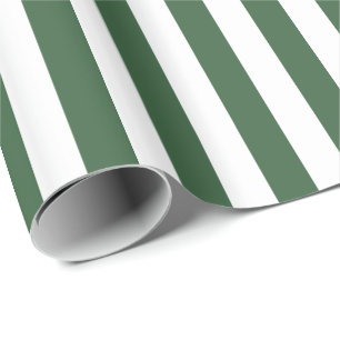 Hunter Green and White Stripe Wrapping Paper