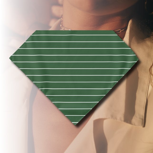 Hunter Green and White Thin Horizontal Striped Bandana (Creator Uploaded)
