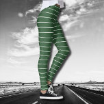 Hunter Green and White Thin Horizontal Striped Leggings<br><div class="desc">Hunter Green and White Thin Horizontal Striped | Vintage and Elegant Design | Trendy Color</div>