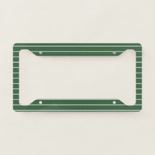 Hunter Green and White Thin Horizontal Striped License Plate Frame