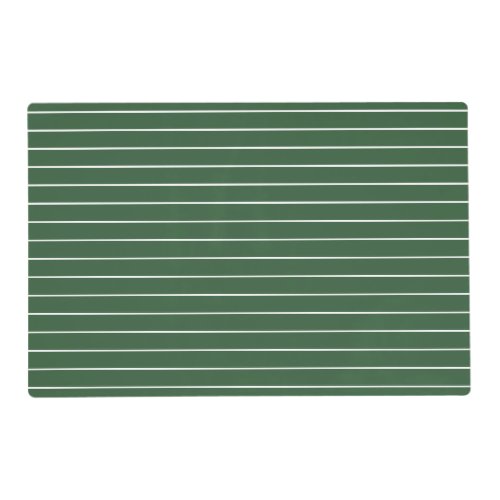 Hunter Green and White Thin Horizontal Striped Placemat
