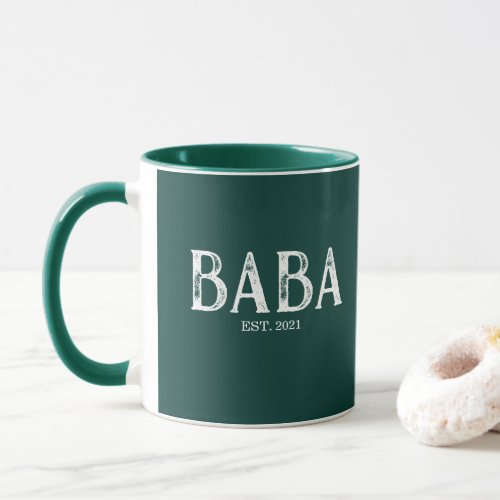 Hunter Green Baba Year Established Mug