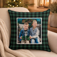 Hunter Green Black Buffalo Plaid Photo Christmas