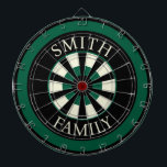Hunter Green Black Template Dart Board<br><div class="desc">Here is a fun way to express your personal style. Design theme provides hunter green and black colors. You can customize with your family name or text. Use the template to personalize.</div>