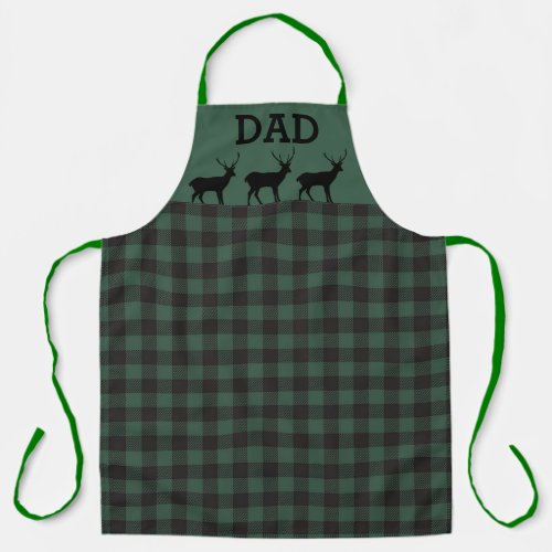 Hunter Green Buffalo Plaid apron for Dad