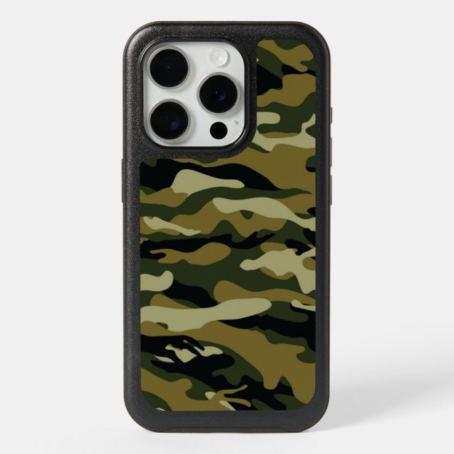 Hunter Green Camo iPhone 15 Pro Case (Back)