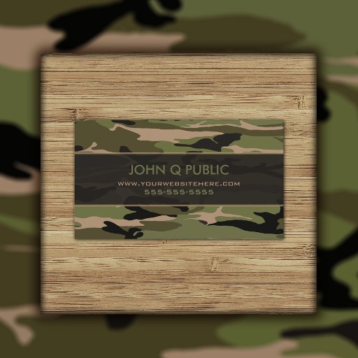 Customizable Hunter Green Camo Pattern Business Cards