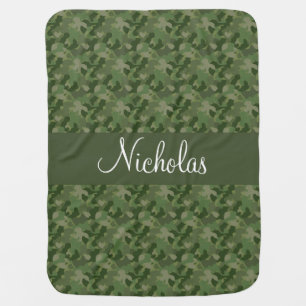Hunter Green Camouflage Stroller Blanket