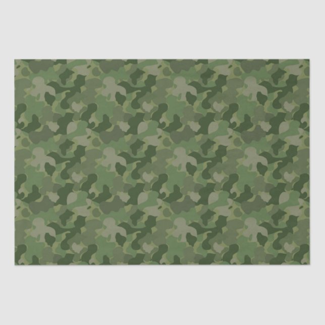Hunter Green Camouflage Tissue Paper (Front)