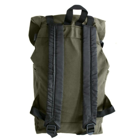 Hunter Green Canvas Rucksack with Blue Liner (Back)