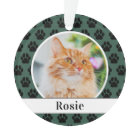 Hunter Green Cat Photo Script Name Paw Print