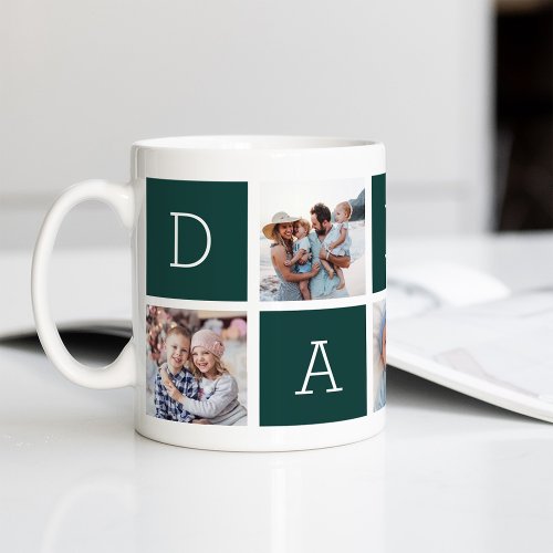 Hunter Green  Custom Daddy 5 Photo Collage Coffee Mug