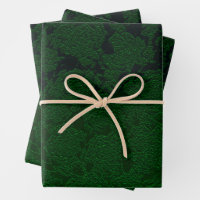 Hunter Green Elegant Succulent Pattern Design Wrapping Paper Sheets