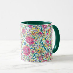 Hunter Green Floral Arabic Pattern Mug