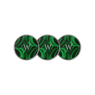 Hunter Green Fractal Design Personal Golf Ball Marker