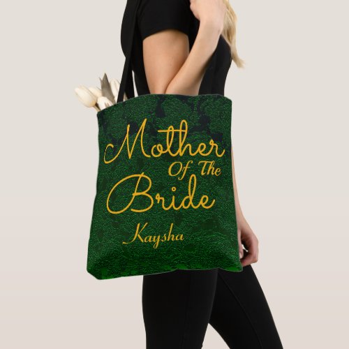 Hunter Green Gold Wedding Mother Of The Bride Tote Bag