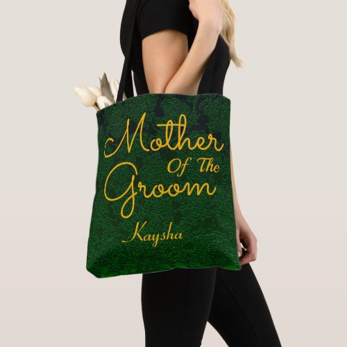 Hunter Green Gold Wedding Mother Of The Groom Tote Bag
