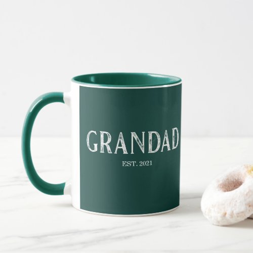 Hunter Green Grandad Year Established Mug