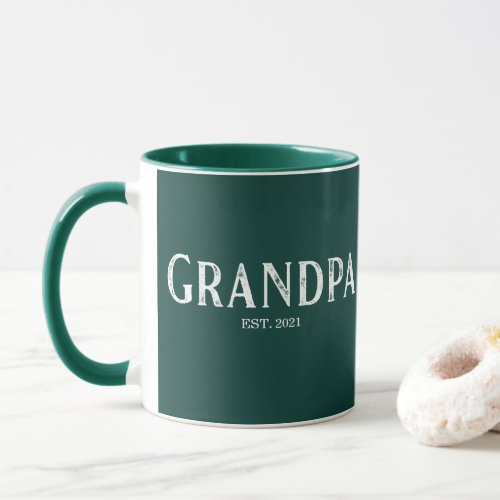 Hunter Green Grandpa Year Established Mug