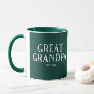 Hunter Green Great Grandpa Year Established Mug
