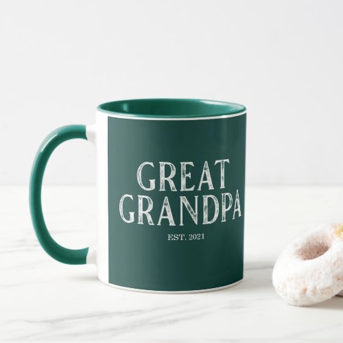 Hunter Green Great Grandpa Year Established Mug