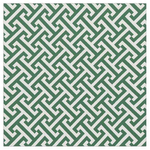 Hunter Green Greek Key Pattern Fabric