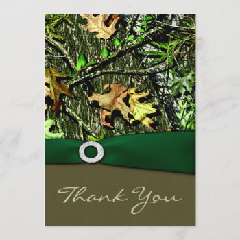 Hunter Green Hunting Camo Wedding Thank You Cards by natureprints at Zazzle