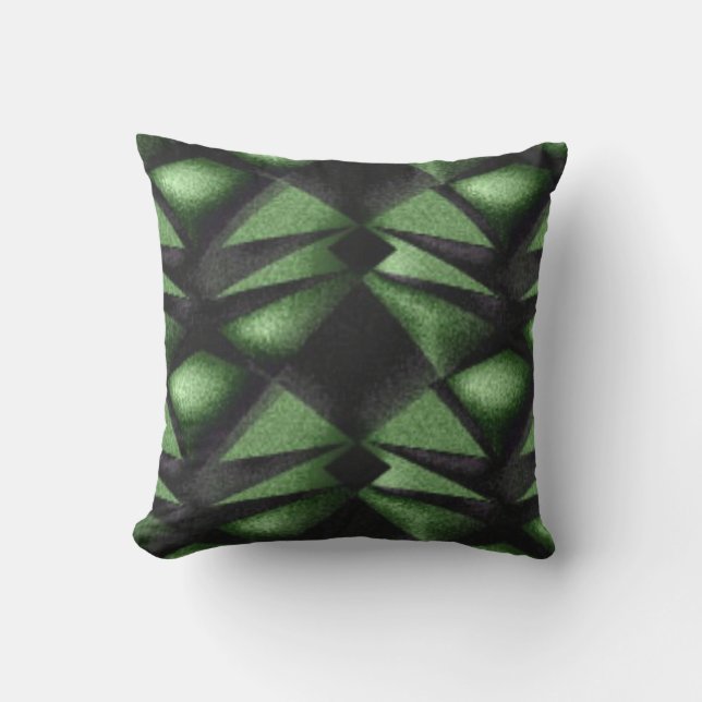 Hunter Green Indian Design Throw Pillow (Front)