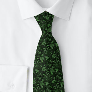 Hunter Green Luscious Botanical Neck Tie