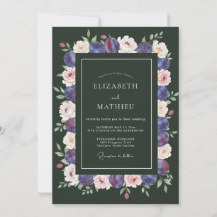 Hunter Green Majestic Winter Wedding Invitation