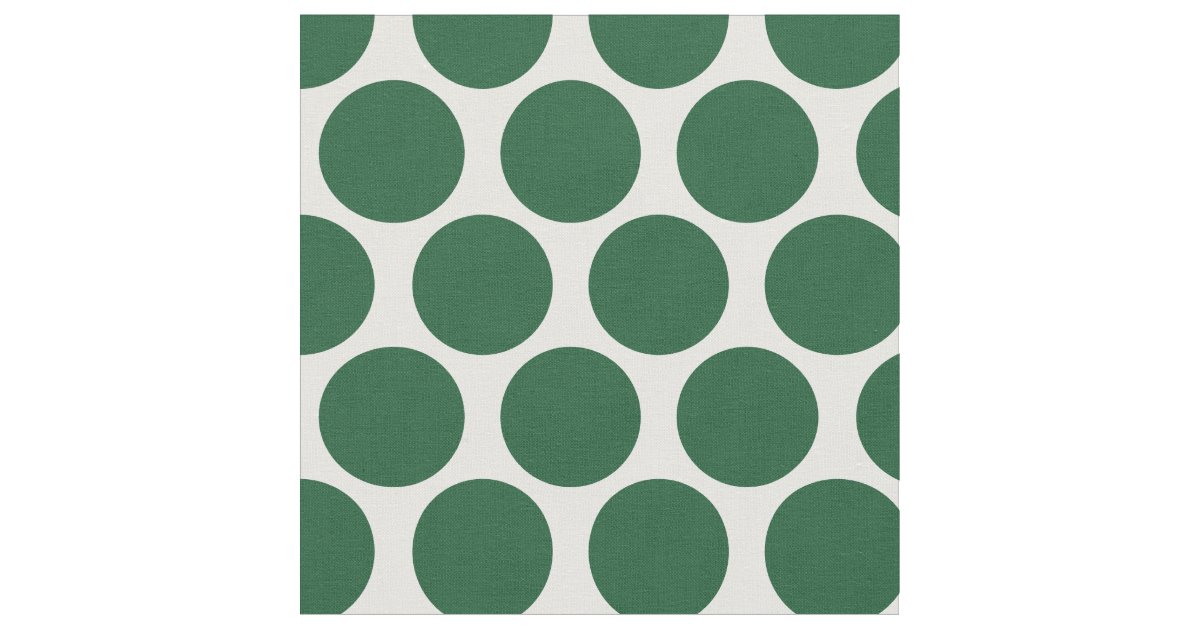 Hunter Green Mod Dots Fabric | Zazzle