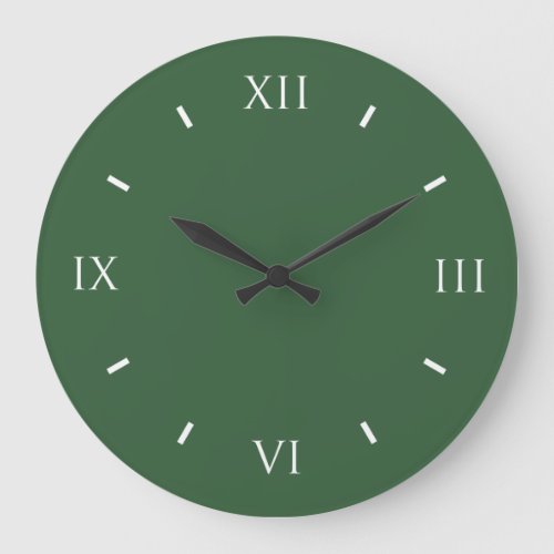 Hunter Green Modern Color Matching Large Clock