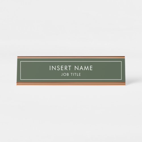 Hunter Green Modern Professional Desk Name Plate