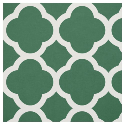 Hunter Green Modern Quatrefoil Large Scale Fabric