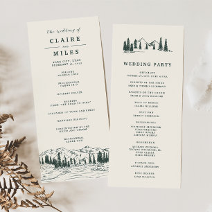 Hunter Green   Mountain Sketch Wedding Ceremony Program
