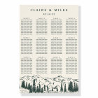 Hunter Green Mountain Sketch Wedding Seating Chart