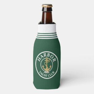 Hunter Green Nautical Custom Can Bottle Cooler