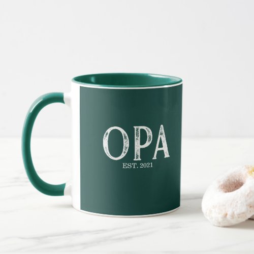 Hunter Green Opa Year Established Mug