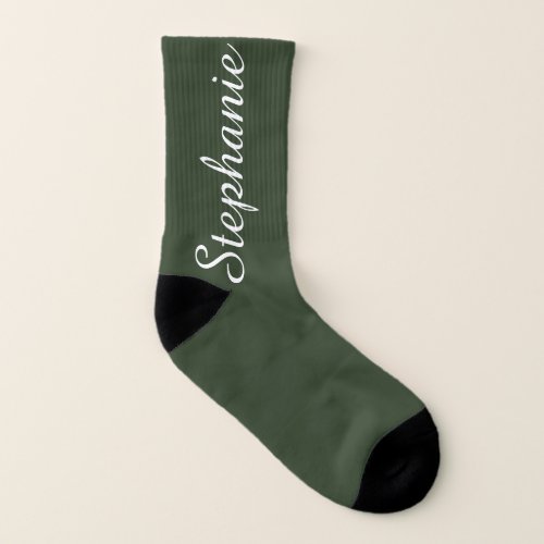 Hunter Green or CHOOSE YOUR COLOR Jumbo Name  Socks