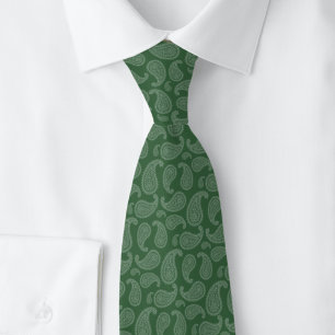 Hunter Green Paisley Neck Tie