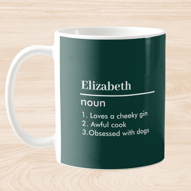 Hunter Green  Personalized Name Definition Mug (Creator Uploaded)